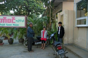 Family of Burmese tourists staying at the Royal Hotel