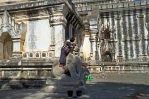 Many of Bagan's temples are being restored or rebuilt.  After an earthquake in the 1970's half of Bagan's temples were destroyed with over 2,000 now remaining.  Restoration efforts have been on an unprecedented scale but also controversial.  One expert describes many sites as 'speculatively rebuilt'.